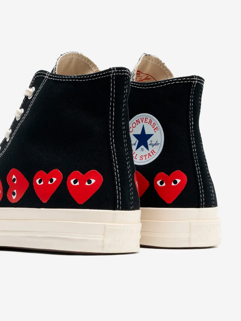 Chuck 70 HI nere Multi Heart High x CDG