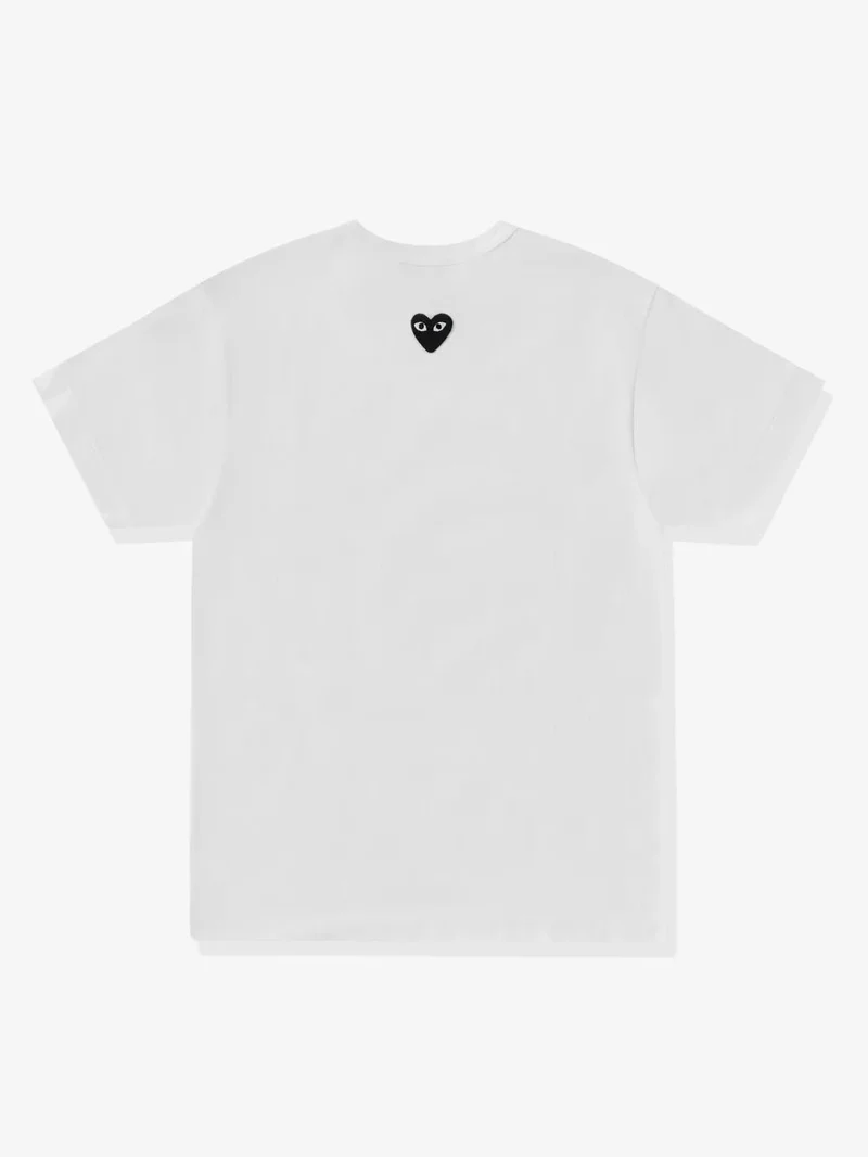 T-shirt bianca con cuore nero reverse