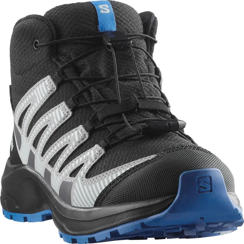 Salomon Shoes XA Pro V8 Mid WP Kinder Wanderschuh Black/mnment/fr black-monument-french-blue