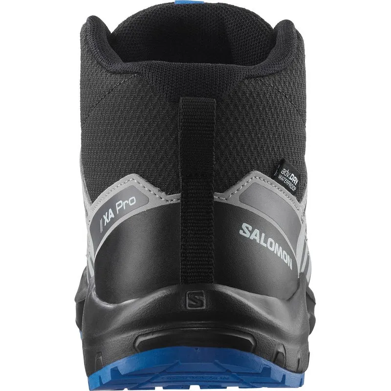 Salomon Shoes XA Pro V8 Mid WP Kinder Wanderschuh Black/mnment/fr black-monument-french-blue