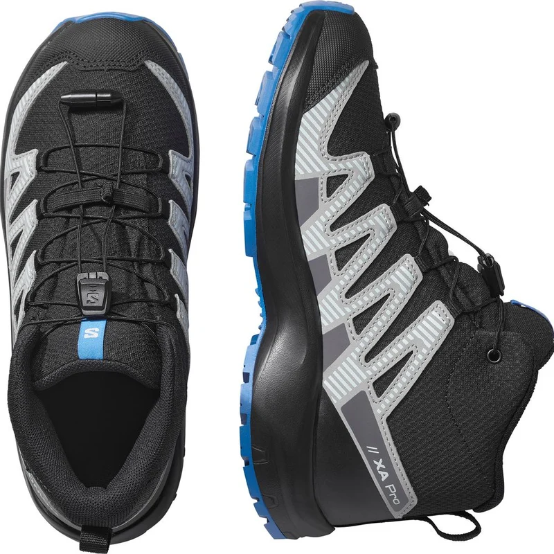 Salomon Shoes XA Pro V8 Mid WP Kinder Wanderschuh Black/mnment/fr black-monument-french-blue