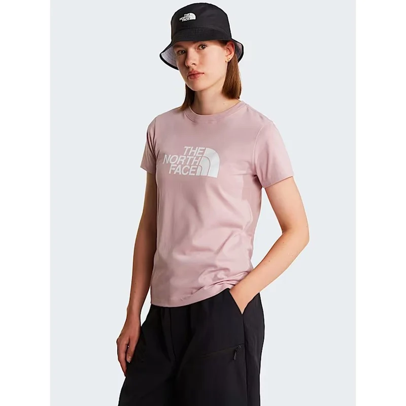The North Face Evolution Half Dome schmal geschnittenes T-Shirt für Damen Metal Pink