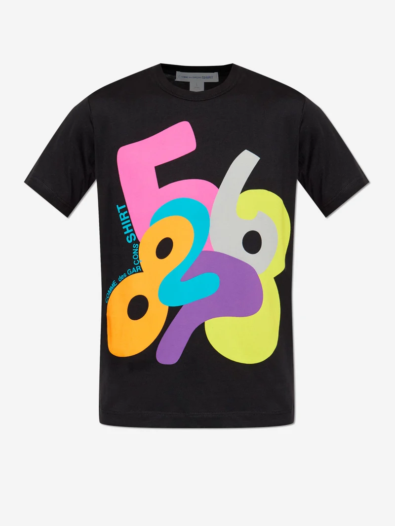 T-shirt con grafica multicolore