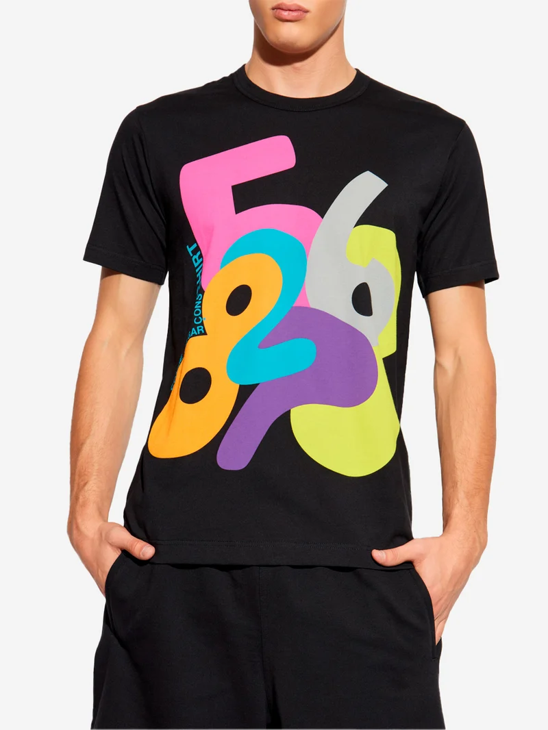 T-shirt con grafica multicolore