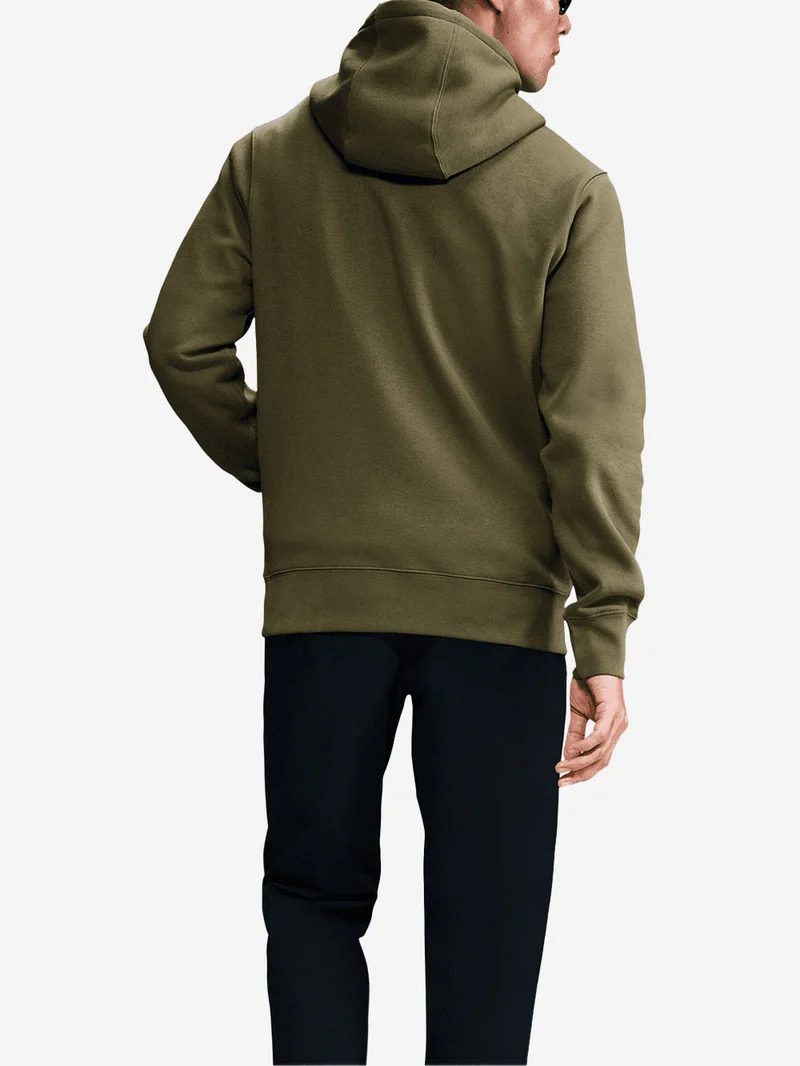 Felpa pullover verde oliva con cappuccio e swoosh