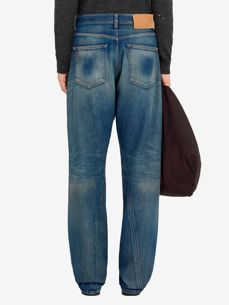 Jeans a gamba larga con logo Numeric