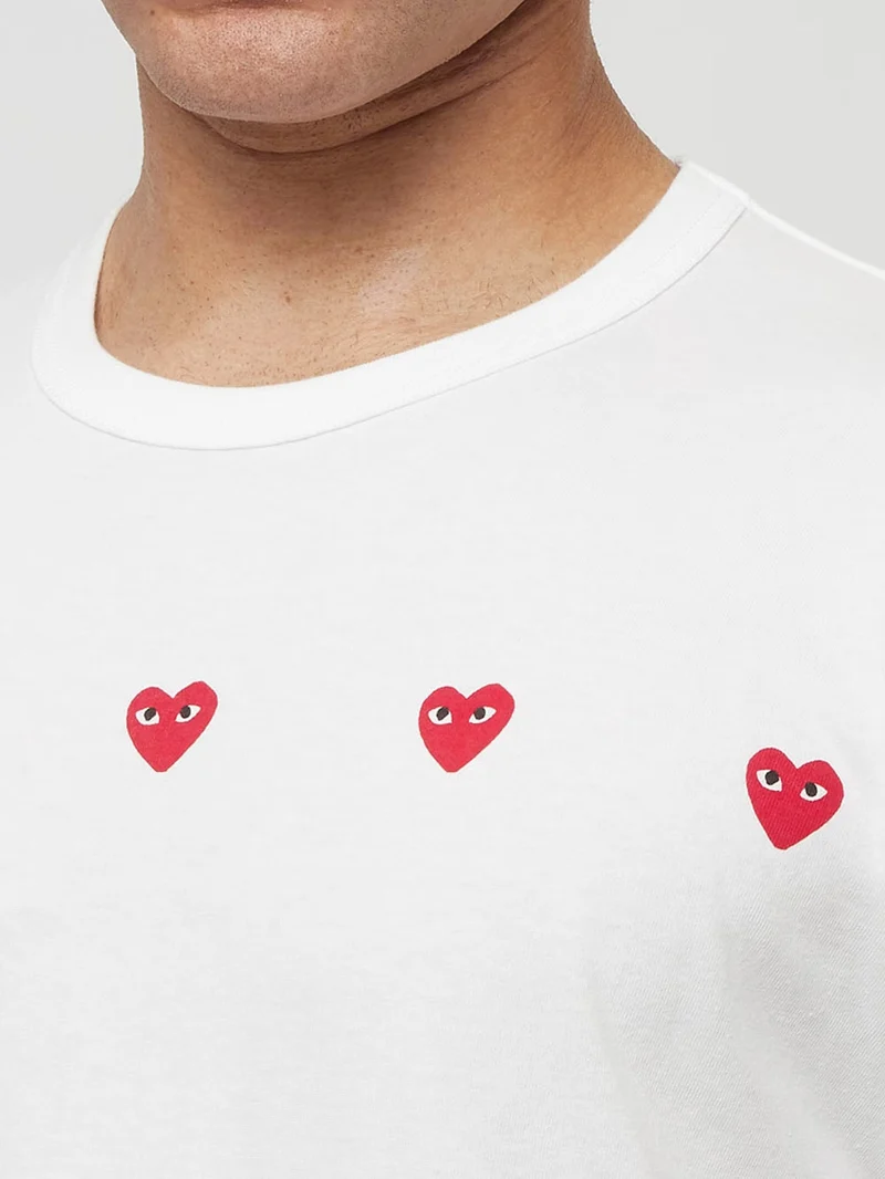 T-shirt bianca multi heart