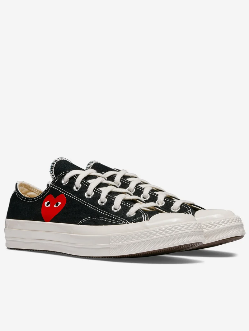 Chuck 70 OX nere con cuore x CDG