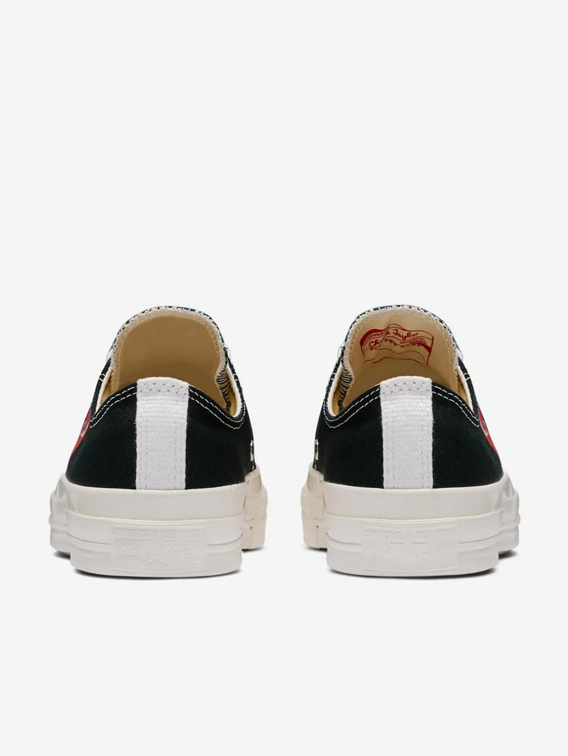Chuck 70 OX nere con cuore x CDG