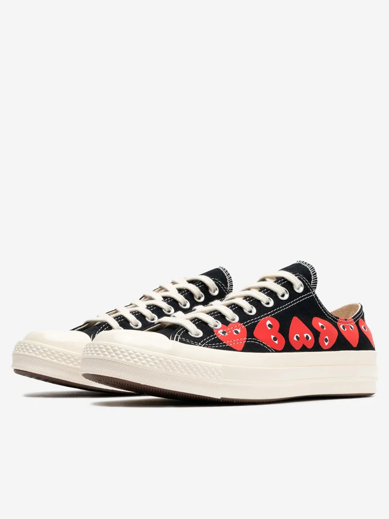 Chuck 70 OX Multi Heart nere x CDG
