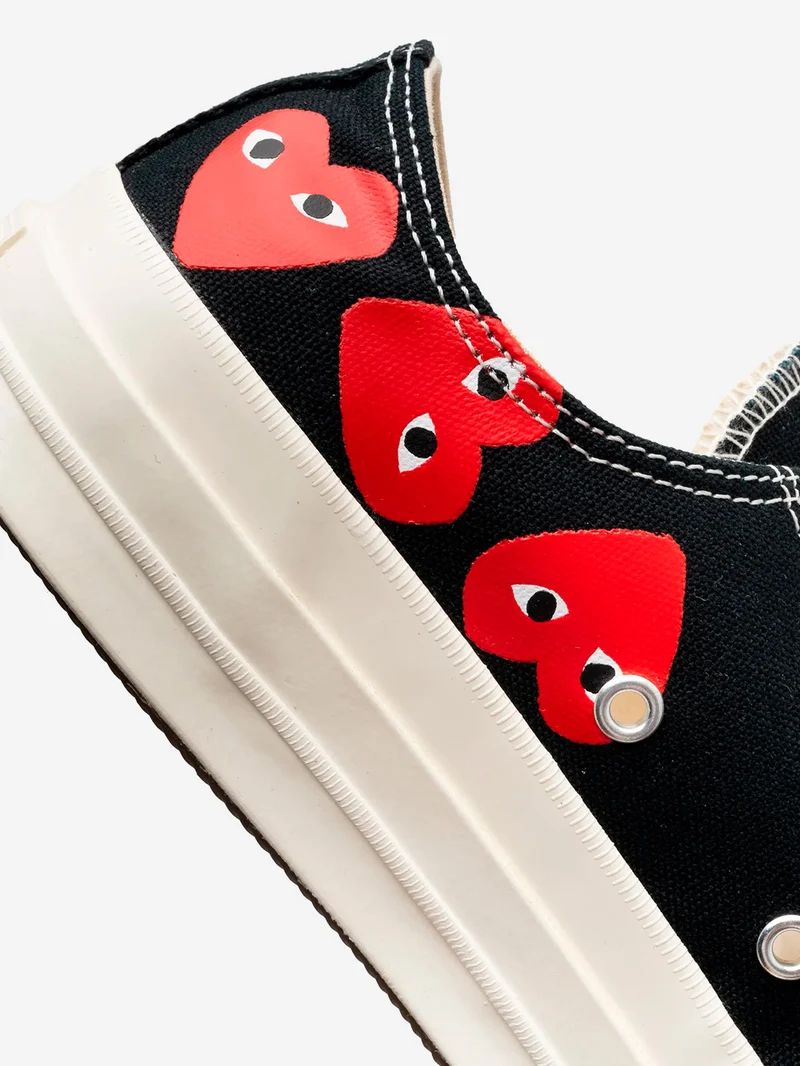 Chuck 70 OX Multi Heart nere x CDG