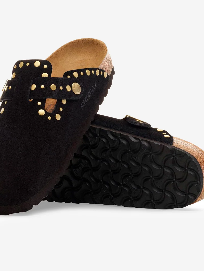 Sandali Boston Rivet neri con borchiette metalliche