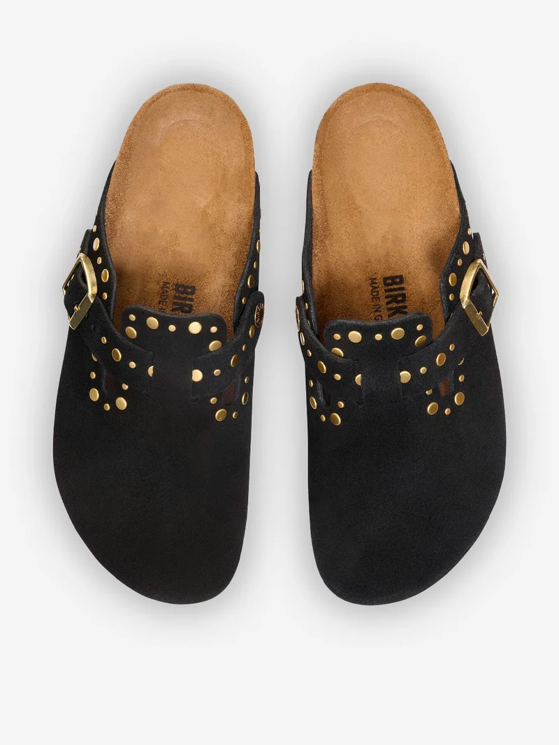 Sandali Boston Rivet neri con borchiette metalliche