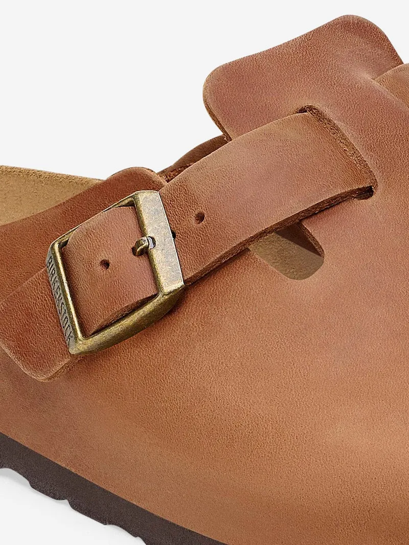 Sandali Boston in pelle oliata cognac