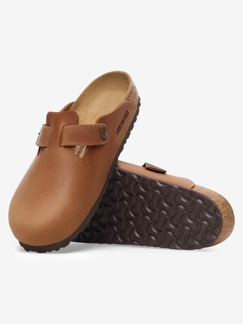 Sandali Boston in pelle oliata cognac