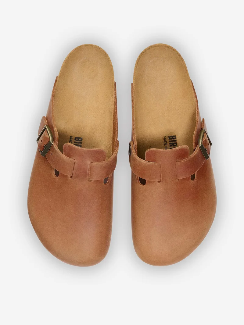Sandali Boston in pelle oliata cognac