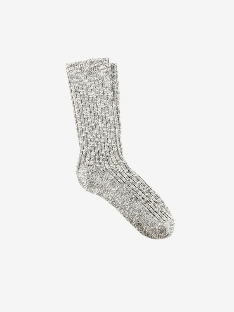 Calze Cotton Slub bianco e grigio