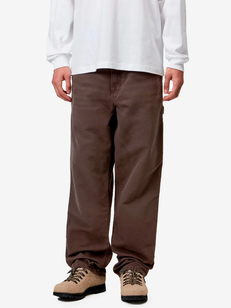 Pantaloni 'Single Knee' marrone tabacco