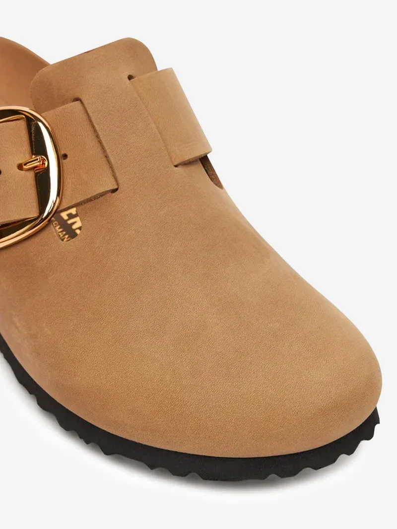 Boston Big Buckle in pelle oliata marrone tabacco