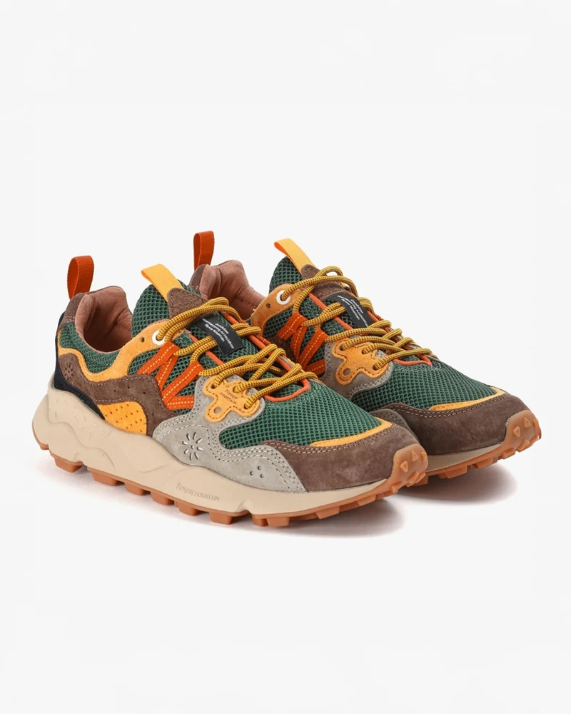 Flower Mountain Yamano 3 UNI Suede Nylon Mesh Taupe / Green / Ocra