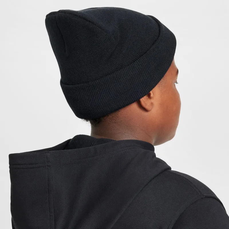 NIKE K NK PEAK BEANIE TC FUT Kinder Mütze Schwarz Weiß