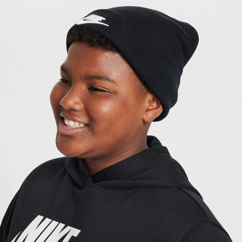 NIKE K NK PEAK BEANIE TC FUT Kinder Mütze Schwarz Weiß
