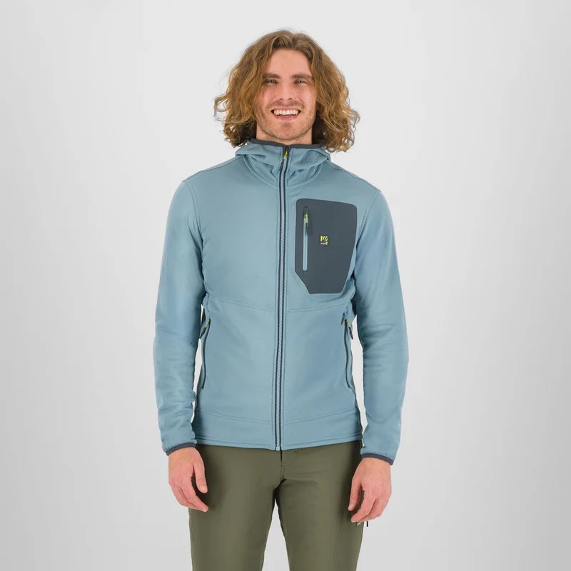 Karpos Antermoia HD Fleece Herren Fleecejacke smoke blue woodlgray