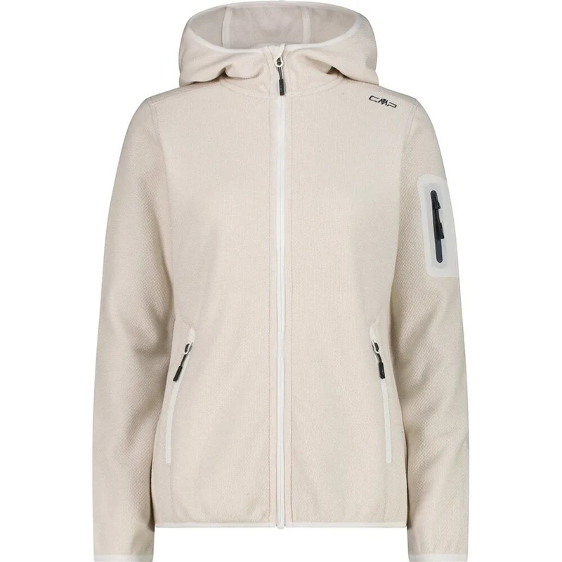 CMP Damen Fix Hood Fleecejacke bco gesso vaniglia