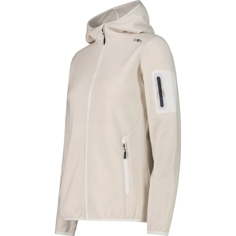 CMP Damen Fix Hood Fleecejacke bco gesso vaniglia