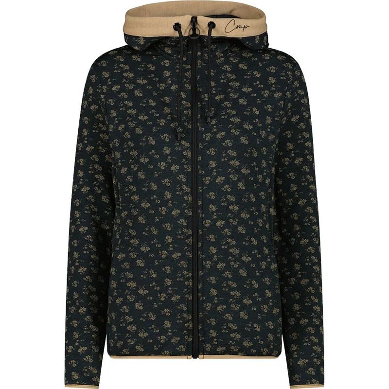 CMP Damen Fix Hood Fleecejacke nero mel cookie