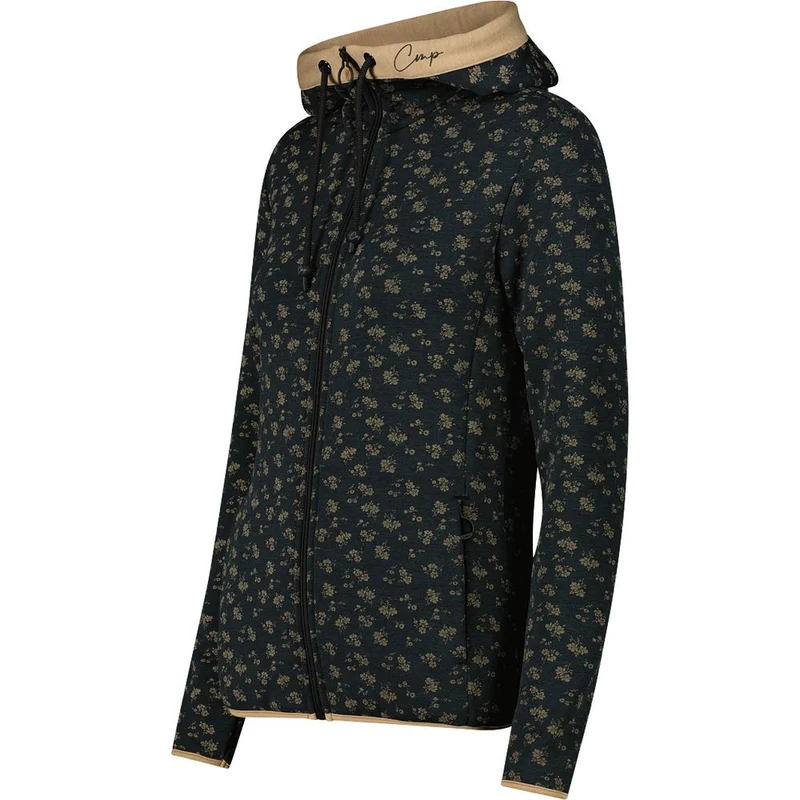 CMP Damen Fix Hood Fleecejacke nero mel cookie