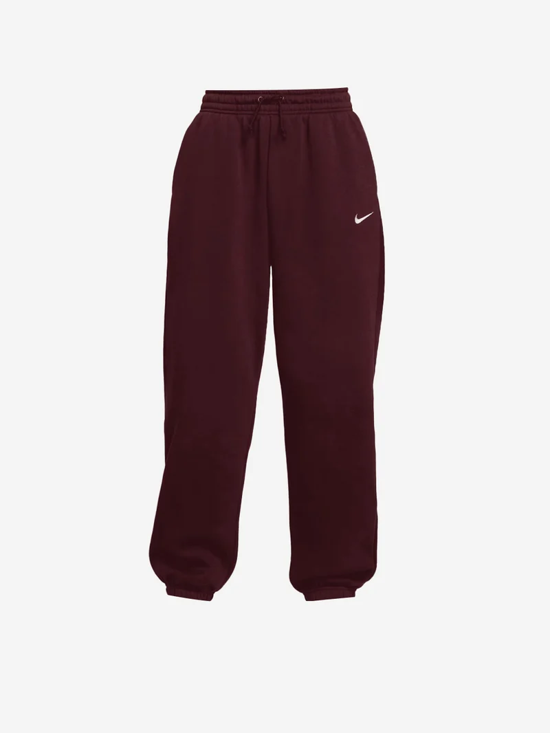 Pantaloni tuta fleece oversize bordeaux