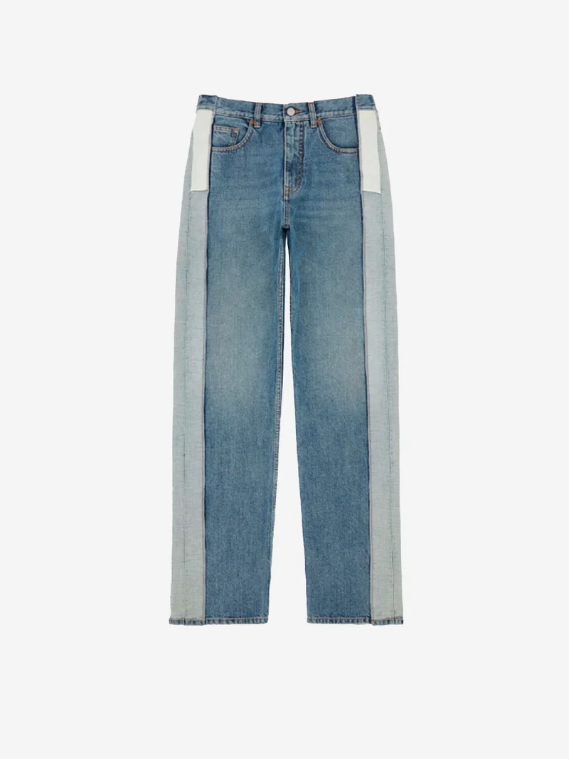 Jeans a gamba dritta decostruiti con pannelli e logo Numeric