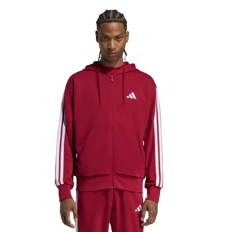 Essentials 3-Streifen French Terry Kapuzenjacke