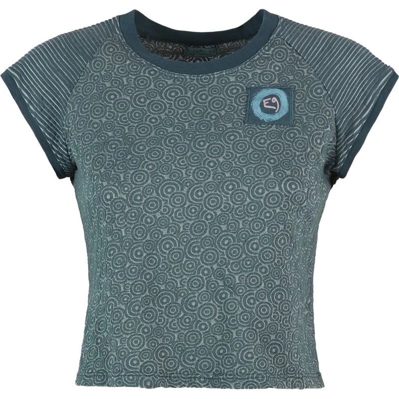 E9 Audrey Damen Cropped-T-Shirt slate