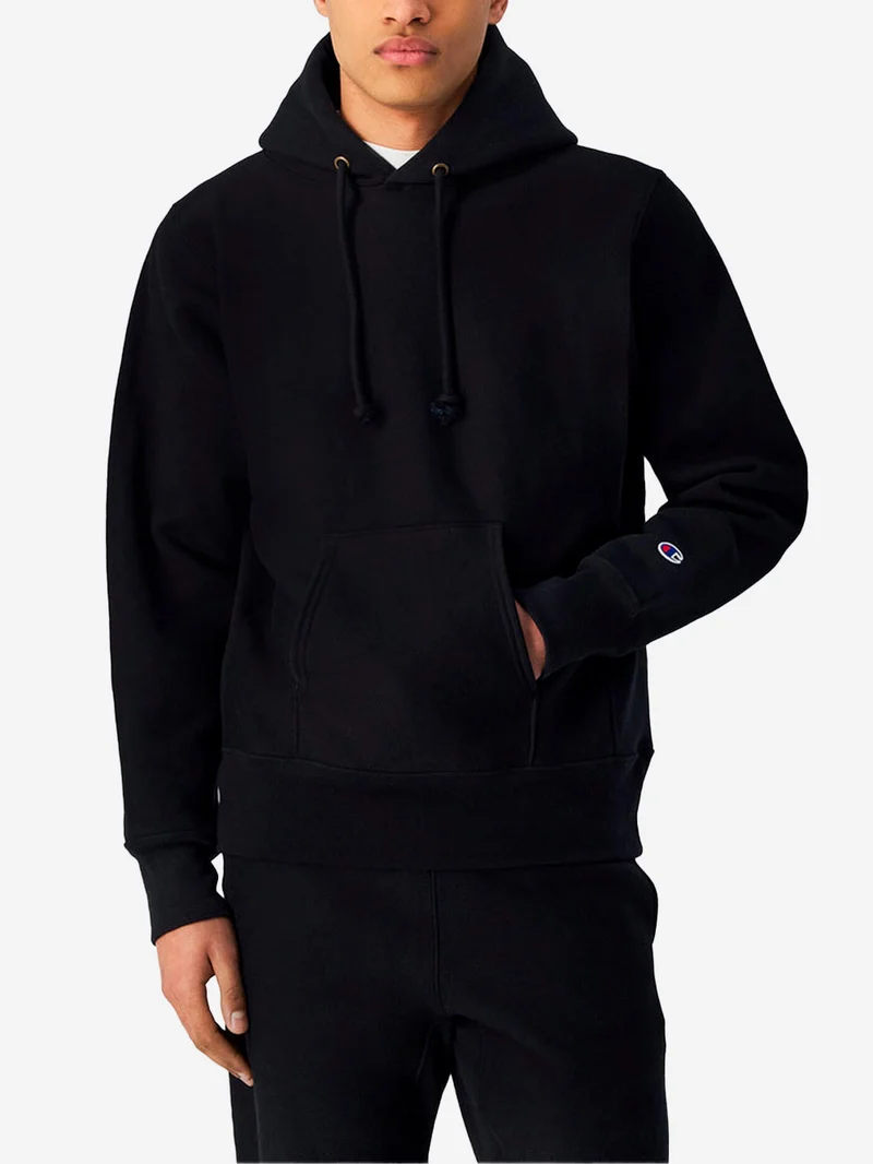 Hoodie nera Reverse Weave Made in USA