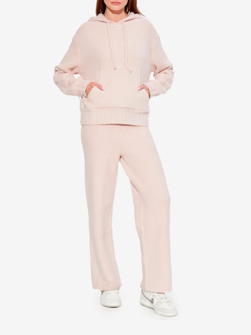 Pantaloni sportivi cozy bouclé rosa