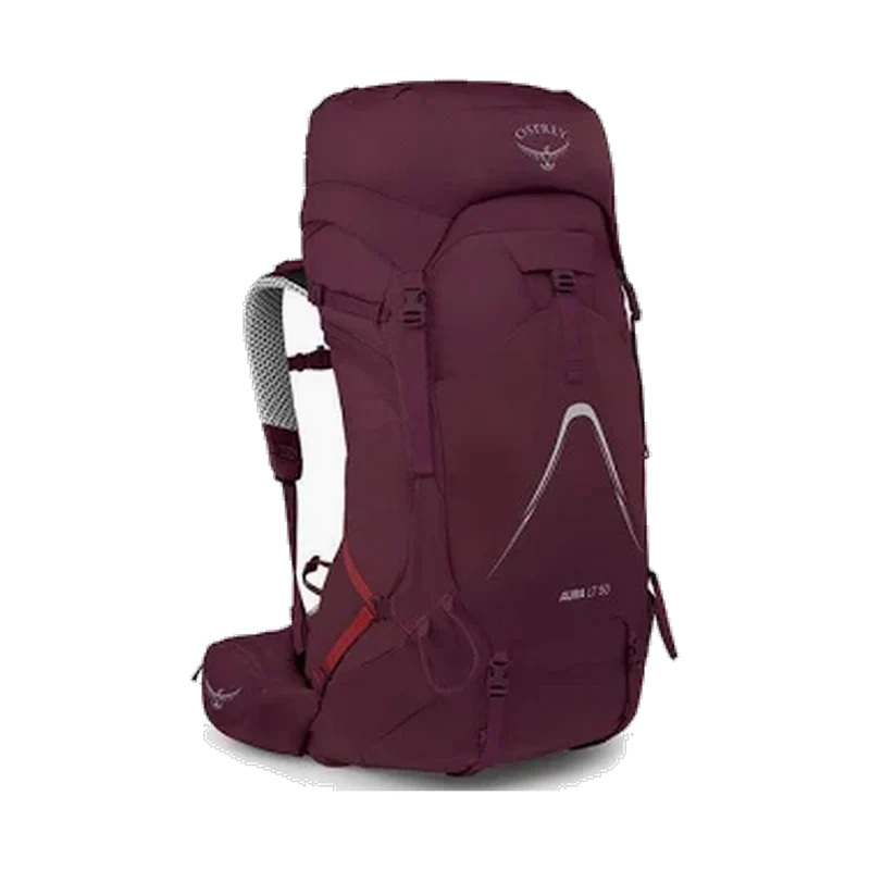 Osprey Aura AG 50 LT W Red, komfortabler Damen-Trekkingrucksack für Touren und Reisen