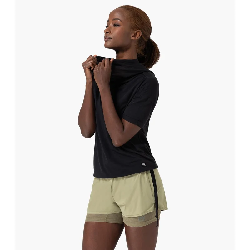 Super Natural Justshort Hoodie jet black Damen