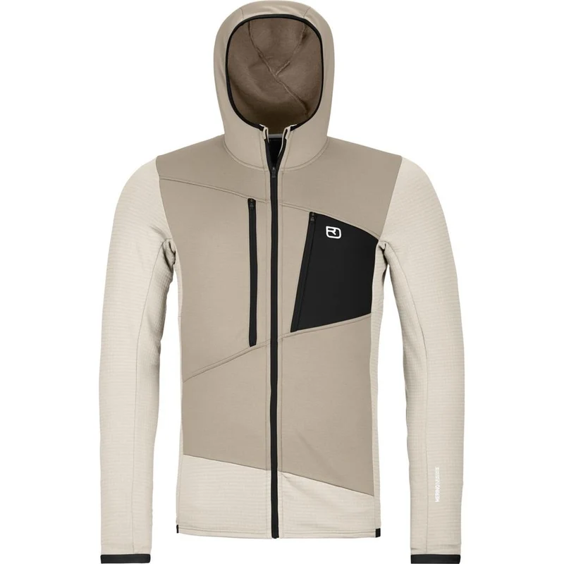 Ortovox Fleece Grid Hoody Herren Fleecejacke white chalk