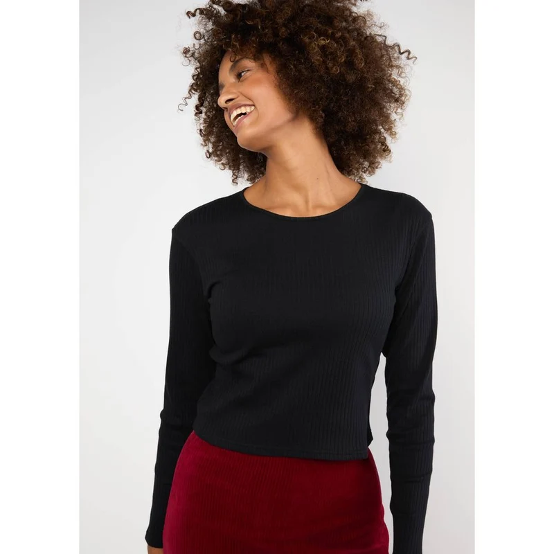 Blutsgeschwister Feels Like ME Damen Langarmshirt midnight dahlia black