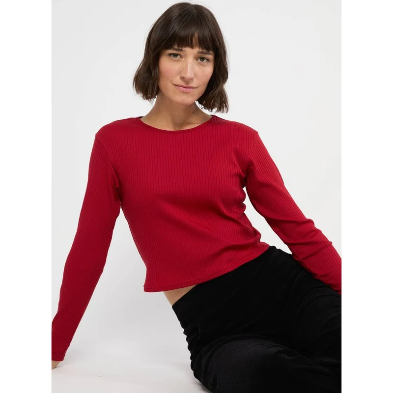 Blutsgeschwister Feels Like ME Damen Langarmshirt scarlet dahlia red
