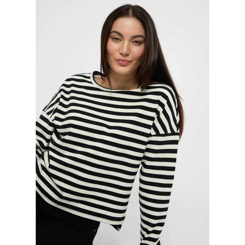 Blutsgeschwister Stereo Rainbow Crew Damen Longsleeve wizardy black stripes