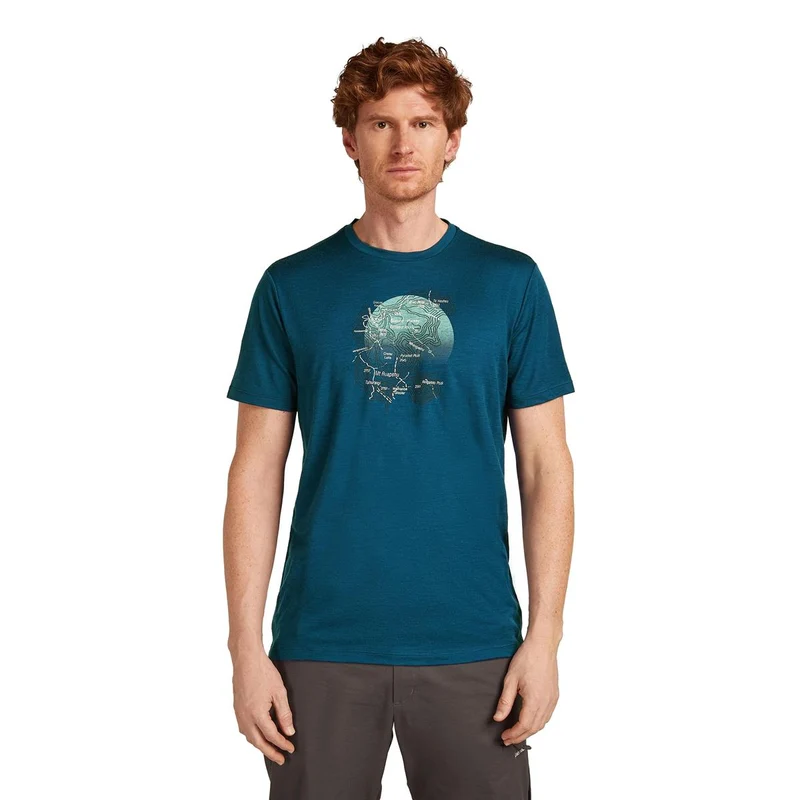 Icebreaker Merino 150 Tech Lite Kurzarm-T-Shirt Ruapehu Round Herren - atlantis