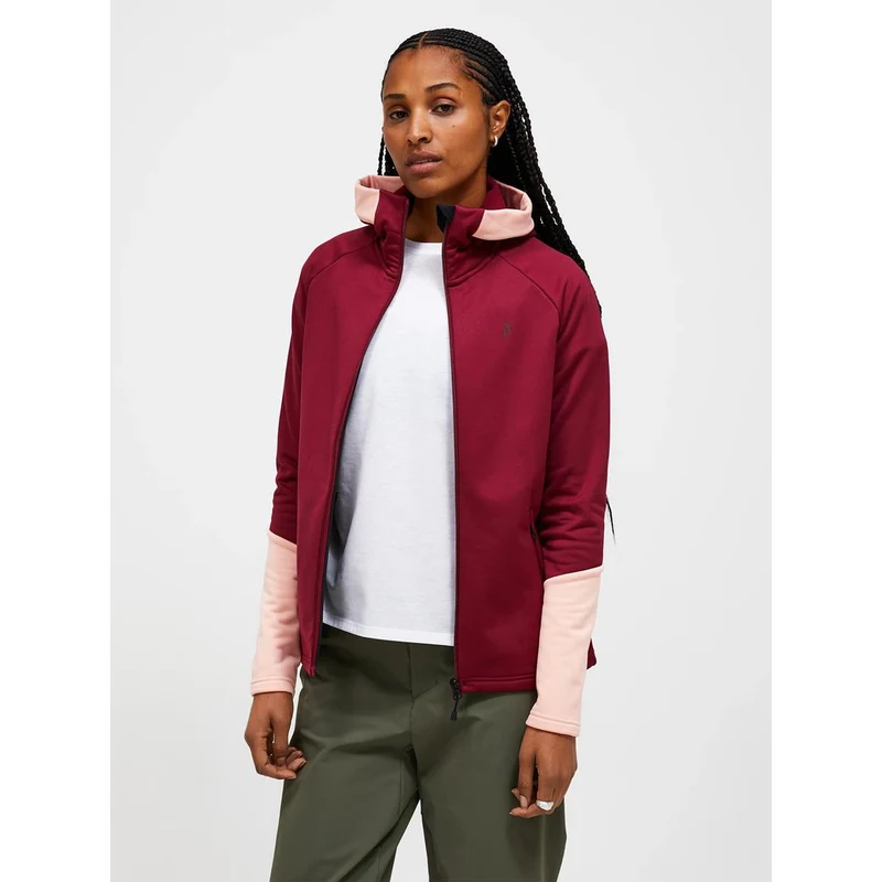 Peak Performance Damen Rider Essentials Midlayer Zip Hood Vertical Zenith/ Peach Fuzz
