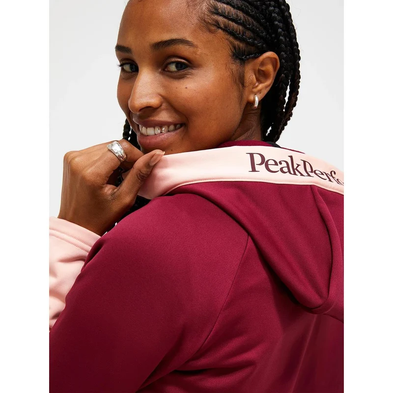 Peak Performance Damen Rider Essentials Midlayer Zip Hood Vertical Zenith/ Peach Fuzz