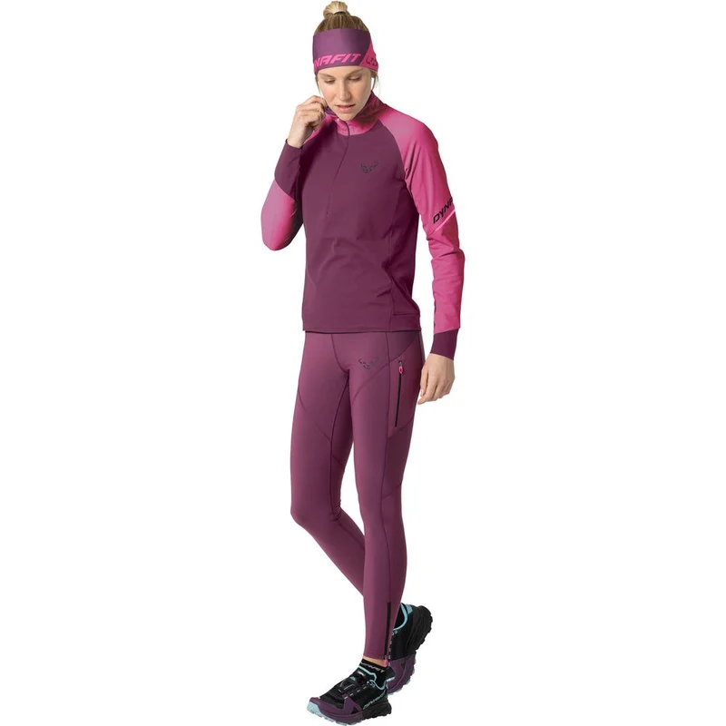 Dynafit Alpine L/S 1/2 Zip Tee Damen Langarmshirt magenta