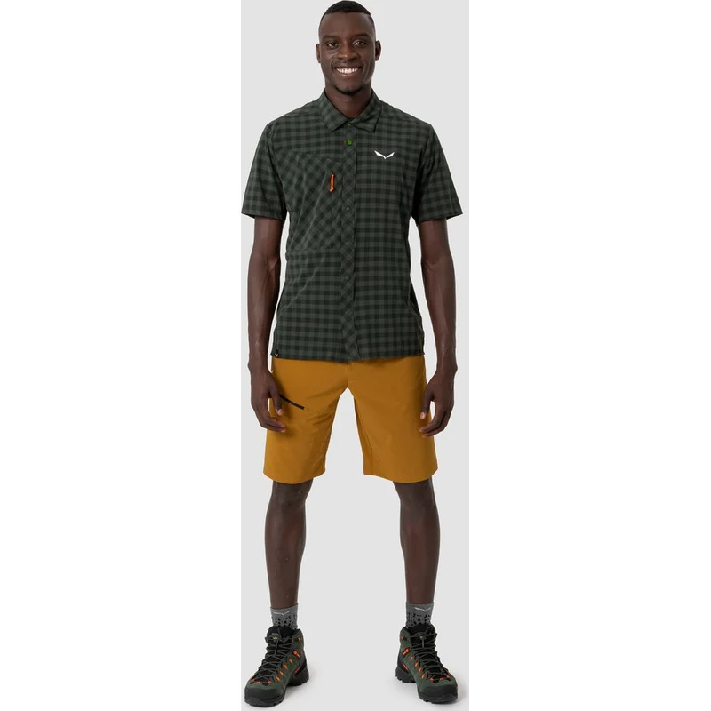 Salewa Puez Dry S/s Shirt Herren Kurzarm Hemd dark olive