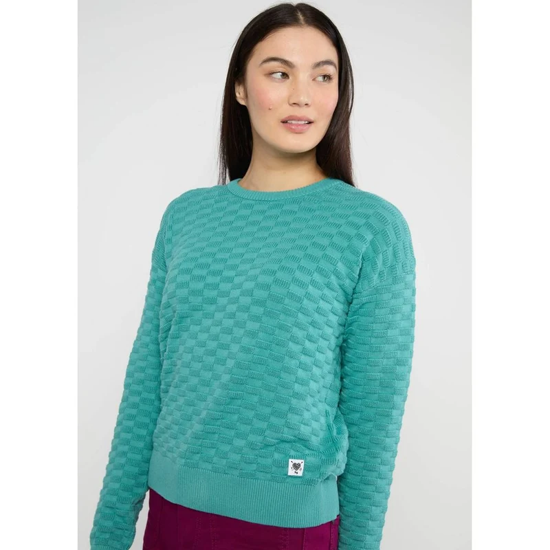 Blutsgeschwister Chic Promenade Damen Pullover diamond knit petrol