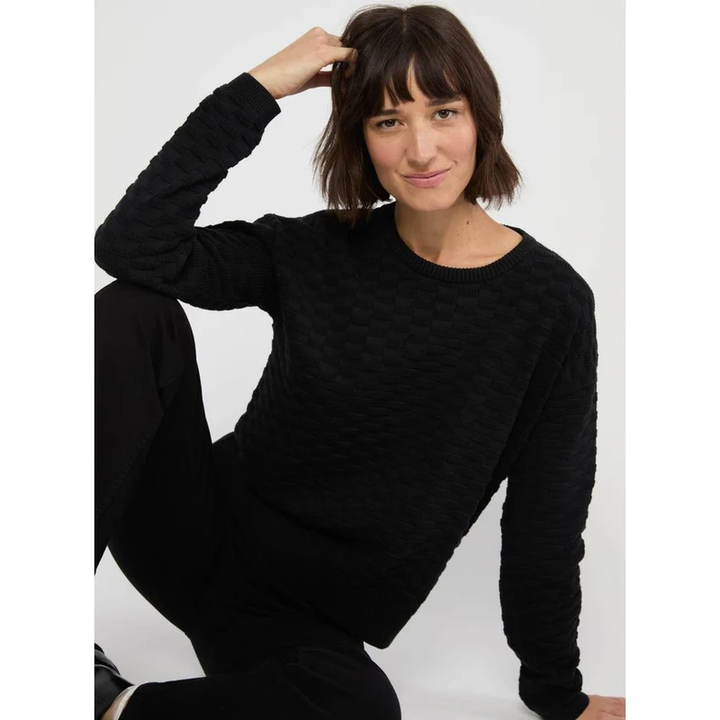 Blutsgeschwister Chic Promenade Damen Pullover diamond knit black